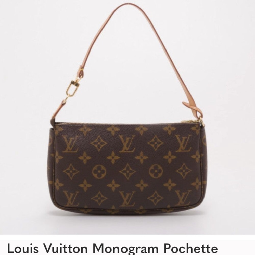 Louis Vuitton gently used monogram Pouchette wristlet.